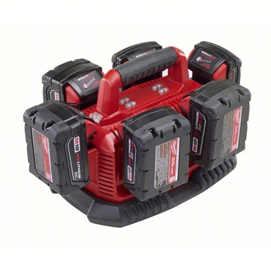 Milwaukee 48-59-1806 Battery Charger, Multi-Port Sequential Charging, For 18V, Li-ion, Std, 120V