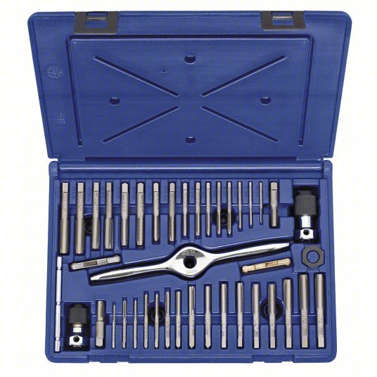 Irwin 1840234 Tap Set 41 Pieces, M3x0.5 Min. Tap Thread Size, 1/2"-13/1/2"-20 Max. Tap Thread Size, Round