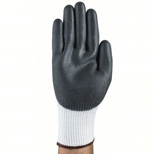 Hyflex 11-735 Coated Gloves L (9), ANSI Cut Level A4, Palm, Dipped, Polyurethane, Sandy, 1 PR