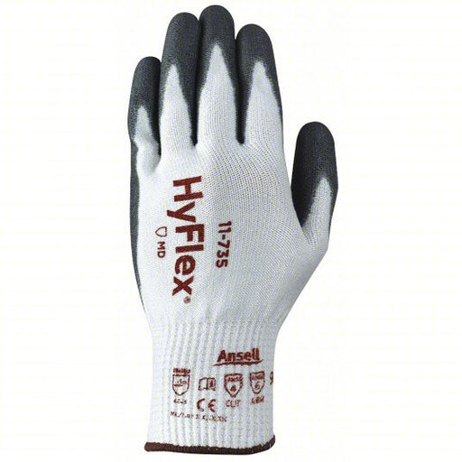 Hyflex 11-735 Coated Gloves XL (10), ANSI Cut Level A4, Palm, Dipped, Polyurethane, Sandy, 1 PR