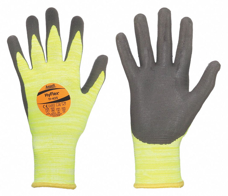 HyFlex 11-423 Coated Glove, L (9), ANSI Cut Level A2, Polyurethane Palm, Intercept, Smooth, 1 PR