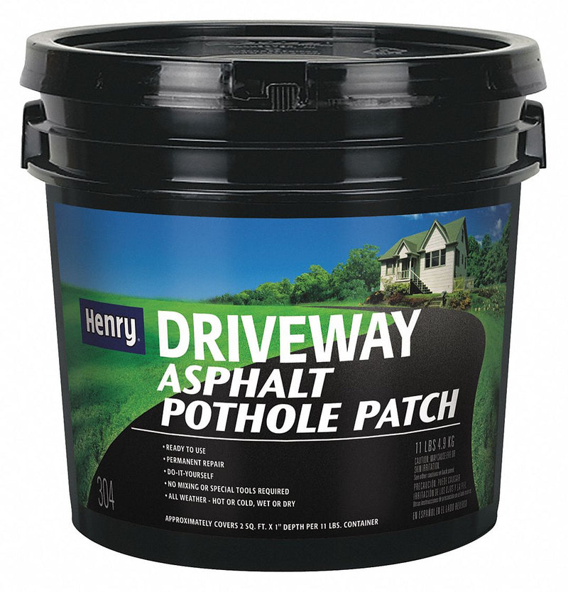 Henry HE304044 304 Patching Compound, 11 lb Pail, Recycled Asphalt Mix, Black, Blacktop Patch