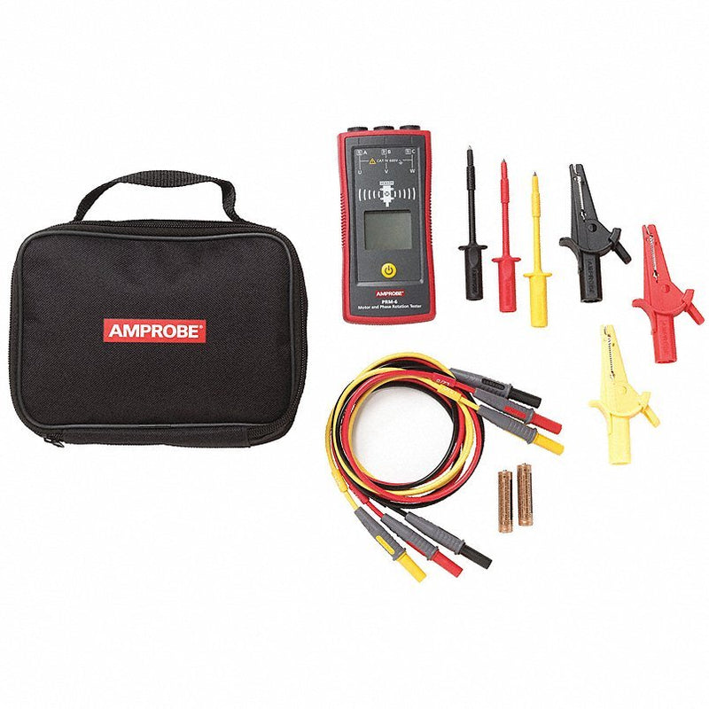 Amprobe PRM-6 Phase Sequence/Motor Rotation Tester Digital, 50 to 700V AC, 16 Hz to 400 Hz, CAT IV 600V