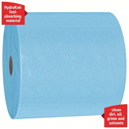 Kimberly-Clark 41043 Dry Wipe Roll Jumbo Perforated Roll, Super Heavy Absorbency, Blue