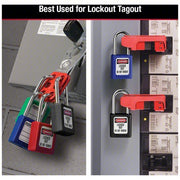 Master Lock 410BLK Lockout Padlock Keyed Different, Thermoplastic, Std Body, Metal, Black