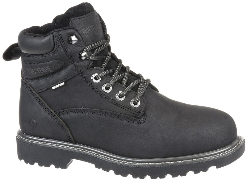 Wolverine W10694 6-Inch Work Boot, Men's, Size 10, M, Black, Steel Toe Cap, Removable Insole