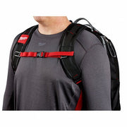Milwaukee 48-22-8201 Tool Backpack 18 in W 9 7/16 in D 20 3/8 in H, Ballistic Nylon, Red, 46 Inside Pockets