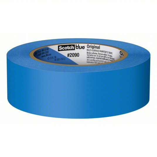 3M 2090-36QC6 Painter's Tape 1 7/16 in x 60 yd, 5.4 mil Thick, Acrylic Adhesive, Indoor and Outdoor, Blue, 6 PK - Redwood.KV45FD18