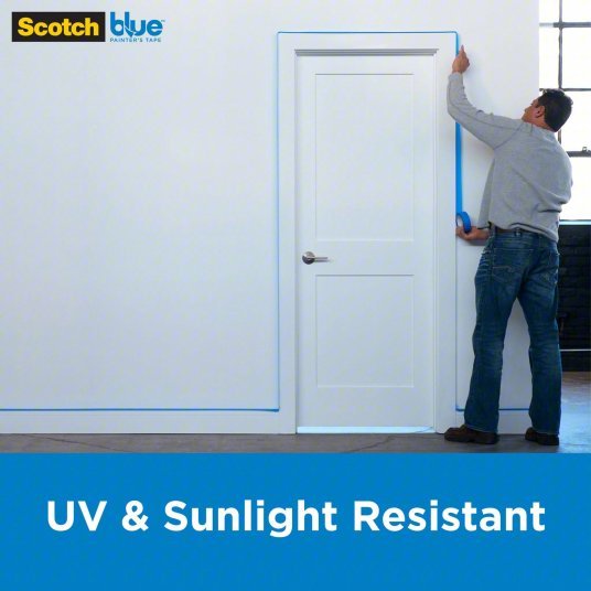 3M 2090-36QC6 Painter's Tape 1 7/16 in x 60 yd, 5.4 mil Thick, Acrylic Adhesive, Indoor and Outdoor, Blue, 6 PK - Redwood.KV45FD18