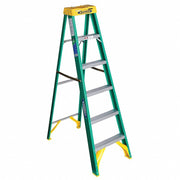 Werner 5906 Stepladder 6 ft Ladder Ht, 5 Steps, 225 lb, 41 1/8 in Base Spread, 41 in Bottom Wd