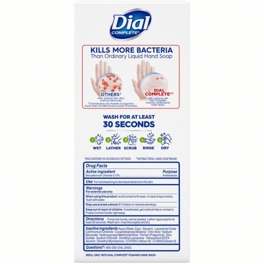 Dial 02934 Foam, 7.5 oz, Pump Bottle, Fresh Pear Fragrance, Antibacterial, 8 PK