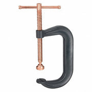 Wilton 406-P Spatter Resistant C-Clamp Extra Heavy Duty, V-Grooved, Swivel, Sliding T Handle