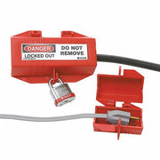 Brady 65674 Plug Lockout For 1/2 in Max Cord Dia, For 1 7/10 in Max Plug Dia, Red