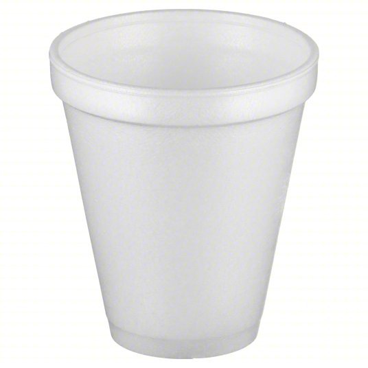 Dart 12J12 Disposable Hot/Cold Cup 12 oz Capacity, White, Foam, Unwrapped, Patternless, 1,000 PK