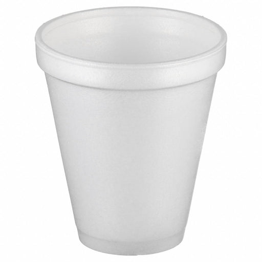 Dart 10J10 Disposable Hot Cup, 10 oz Capacity, White, Foam, Unwrapped, Patternless, 1,000 PK
