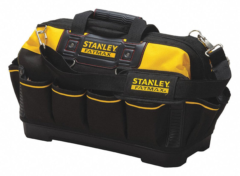 Stanley 518150M FatMax Tool Bag, 18 in., Yellow/Black, Rugged 600 x 600 Denier Polyester, 16 Pockets