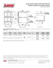 Lang ECOD-AP2 Strato Series Double Deck Full Size Bakers Depth Electric Convection Oven