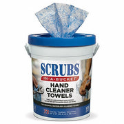 Scrubs 42272 Hand Cleaning Towels, 10 in x 12 in, Scrubs-in-a-Bucket, 72 Wipes/Bucket, Aloe/Vitamin E, Citrus