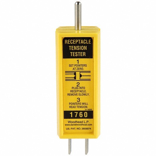 Woodhead 1760 Receptacle Tension Tester, Plastic, SS