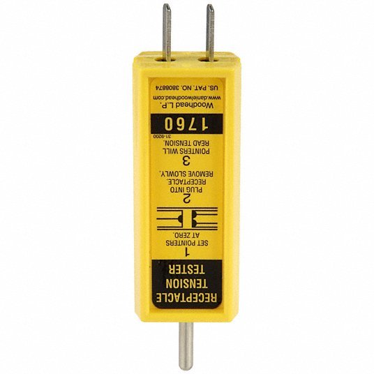 Woodhead 1760 Receptacle Tension Tester, Plastic, SS