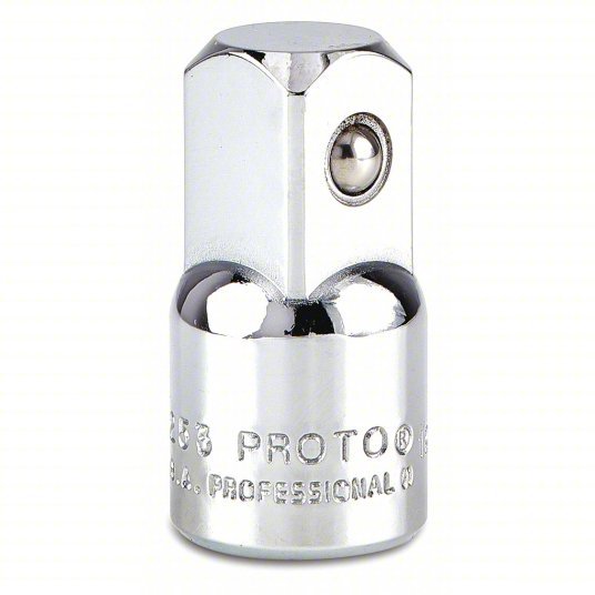 Proto J5253 Socket Adapter 1/2 in Output Drive Size, Square, 1 7/16 in Overall Lg, Chrome, Locking