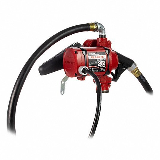 Fill-Rite NX25-DDCNB-AA Fuel Transfer Pump with Hose & Nozzle, Bung, 25 gpm Max. Flow Rate, 24V DC, Auto