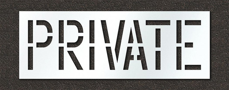 Rae STL-108-71829 Individual Stencil, Private, 0.125 in Thick, 24 in Overall Ht, 68 in Overall Wd, Highway Gothic