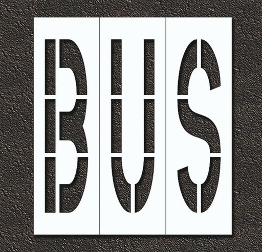 RAE STL-108-79615 Individual Stencil, Bus, 0.125 in Thick, 120 in Overall Ht, 108 in Overall Wd, Highway Gothic