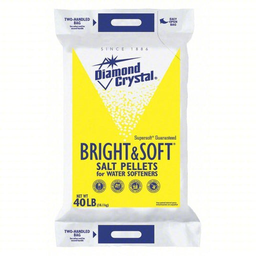Diamond Crystal 100012407 Water Softener Salt Pellets, 40 lb Bag, Bright & Soft, 99.8% Purity, NSF Certified