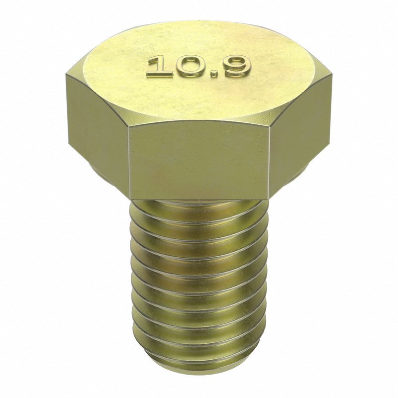 Approved Vendor HC30140251-025P2 Hex Head Cap Screw, Steel, Class 10.9, Zinc Yellow, M14x2.00, Coarse, 25 mm lg, Metric, 25 PK