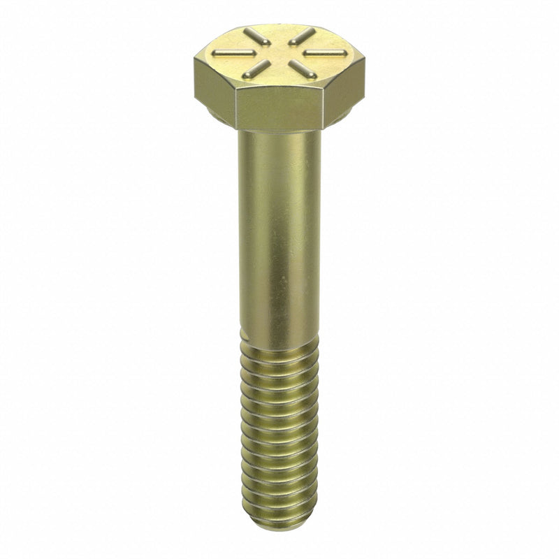 Approved Vendor N04104.025.0125 Hex Head Cap Screw, Steel, Grade 8, Zinc Yellow, 1/4"-20, Coarse, 1 1/4 in lg, Made in USA*, 100 PK