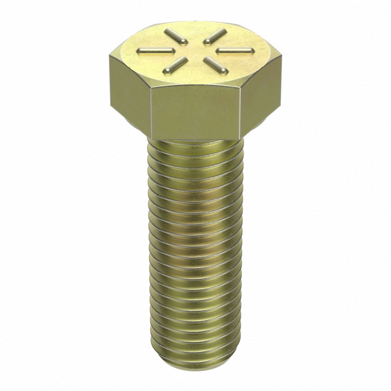 Approved Vendor N04104.062.0200 Hex Head Cap Screw, Steel, Grade 8, Zinc Yellow, 5/8"-11, Coarse, 2 in lg, Made in USA*, Inch, 5 PK