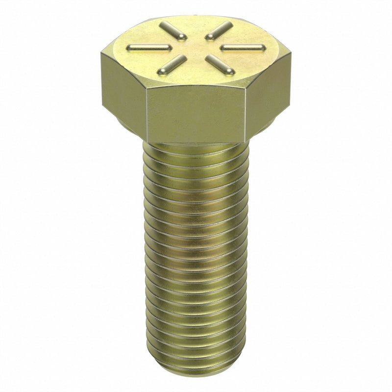 Approved Vendor N04104.100.0300 Hex Head Cap Screw, Steel, Grade 8, Zinc Yellow, 1"-8, Coarse, 3 in lg, Made in USA*, Inch, 5 PK