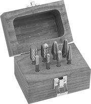 McMaster 4308A14 Carbide Bur Set with 1/4" Shank Diameter 8 Pieces, 1-3/4" to 3" Overall Length, Double Cut