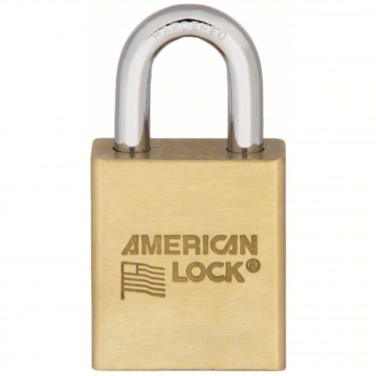 American Lock A3900SWO Padlock, Coreless, Standard Shackle, Rectangular Brass Body, Boron Shackle, 3/4 in W