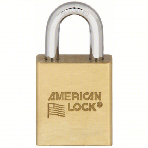 American Lock A3900SWO Padlock, Coreless, Standard Shackle, Rectangular Brass Body, Boron Shackle, 3/4 in W