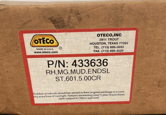 Oteco 433636 End Seals (Set) F/ MG-600 Mud Guard, 5” OD Drill Pipe