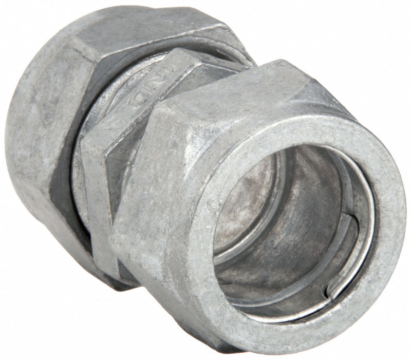 Raco 2828 Compression Conduit Coupling, Zinc, 2 in Trade Size, 2 7/32 in Overall Lg, Gray