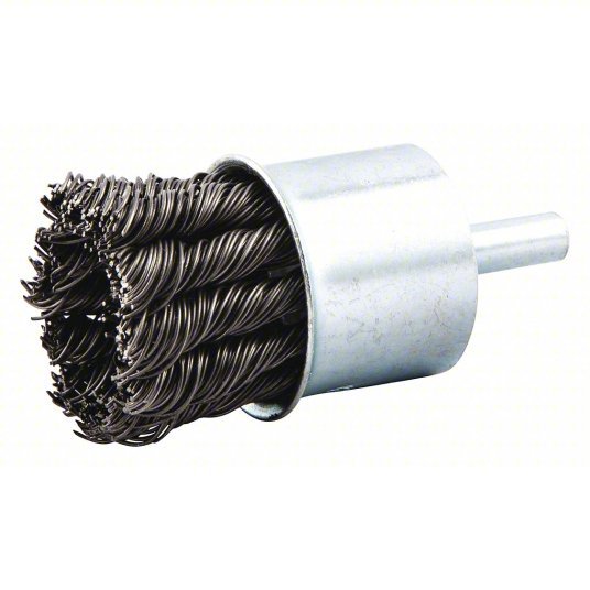 Redwood 66252838593 End Brush Twisted Steel, 1 1/8 in Dia, 0.02 in Fill Dia, 1/4 in Shank
