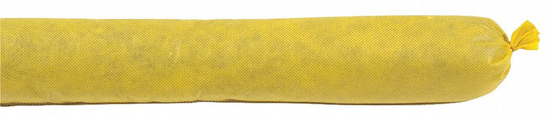 SpillTech YSO815 Sorbent Sock for Biohazardous Liquids, 3 in Dia x 8 ft, Yellow Polypropylene, 1 gal abs/sock, 15 PK