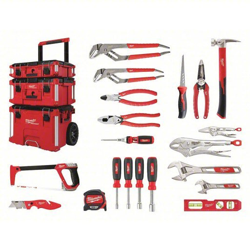 Milwaukee 48-22-0140 Electricians Tool Kit 18 Total Pcs, Rolling Modular Tool Box, 11 - 19 Pieces Range