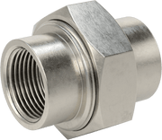 McMaster 4452K466 316 Stainless Steel Threaded Pipe Fitting, Medium-Pressure, Straight Union Connector, 1 NPT Female