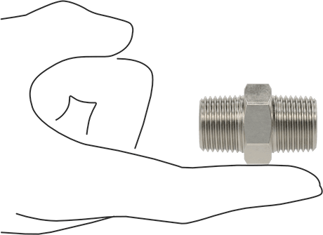 McMaster 4452K844 316 Stainless Steel Threaded Pipe Fitting Low-Pressure, Straight Connector, 1/2 NPT Male