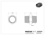 McMaster 4452K845 316 Stainless Steel Threaded Pipe Fitting Low-Pressure, Straight Connector, 3/4 NPT Male
