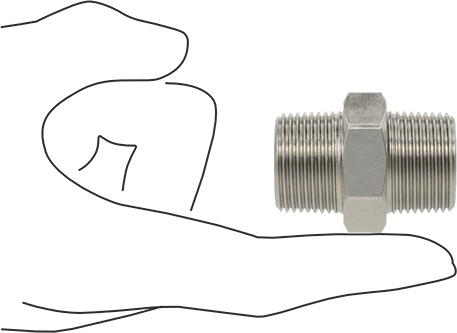 McMaster 4452K845 316 Stainless Steel Threaded Pipe Fitting Low-Pressure, Straight Connector, 3/4 NPT Male