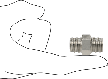 McMaster 4464K731 304 Stainless Steel Threaded Pipe Fitting Low Pressure, Straight Connector, 3/8 NPT Male