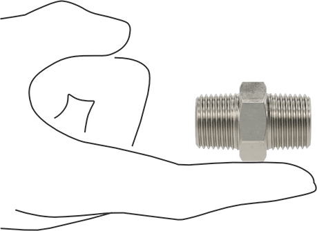 McMaster 4464K741 304 Stainless Steel Threaded Pipe Fitting Low Pressure, Straight Connector, 1/2 NPT Male