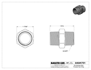 McMaster 4464K751 304 Stainless Steel Threaded Pipe Fitting Low Pressure, Straight Connector, 3/4 NPT Male