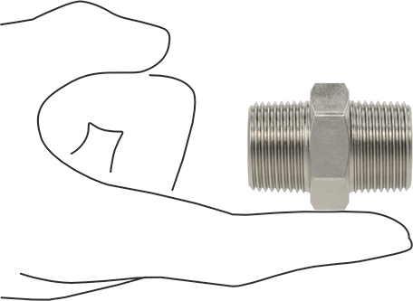 McMaster 4464K751 304 Stainless Steel Threaded Pipe Fitting Low Pressure, Straight Connector, 3/4 NPT Male