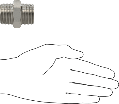McMaster 4464K761 304 Stainless Steel Threaded Pipe Fitting Low Pressure, Straight Connector, 1 NPT Male